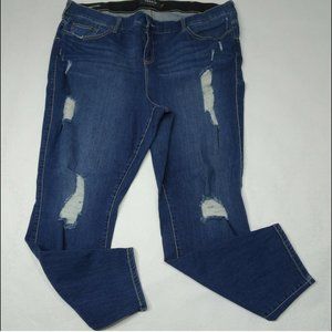 Torrid Women's Plus Size 26R Blue Denim Distressed Bombshell Skinny Jeans